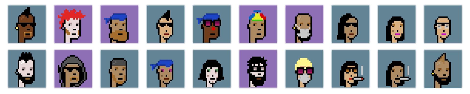 Cryptopunks NFTs in a row