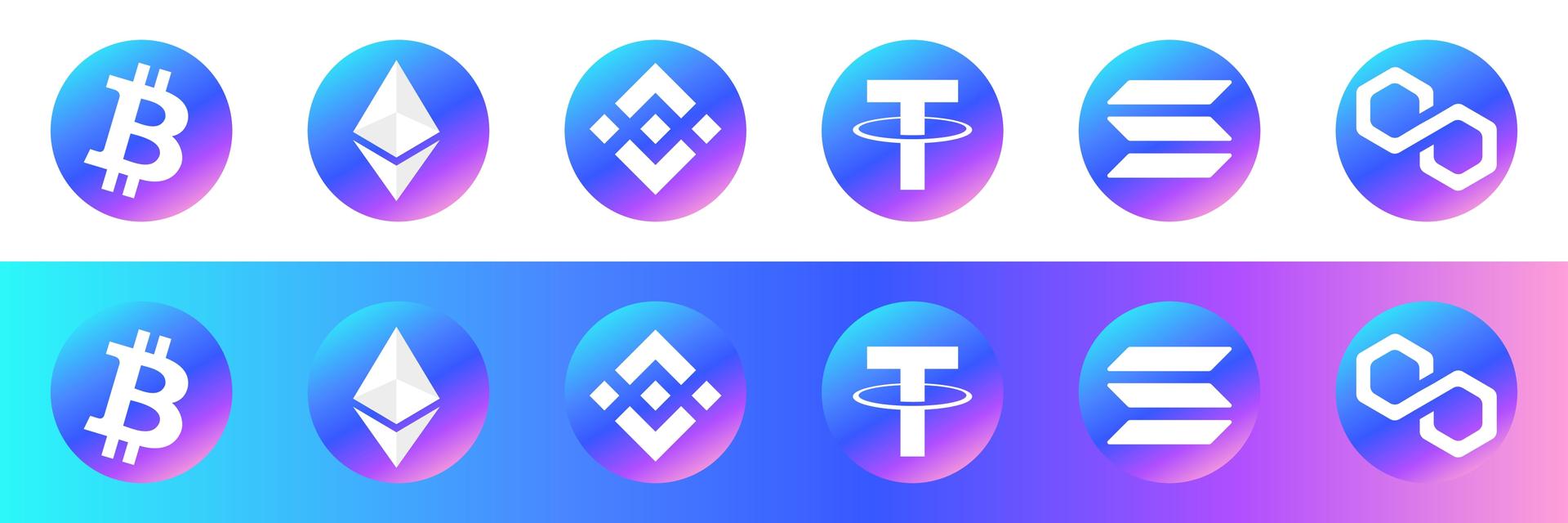 Logos of multiple blockchains